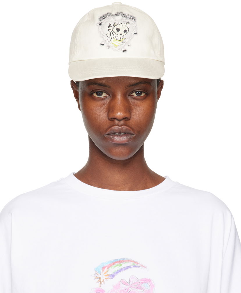 Кепка We11done Character Print Baseball Cap білий | WD-AH0-24-402-U-WH