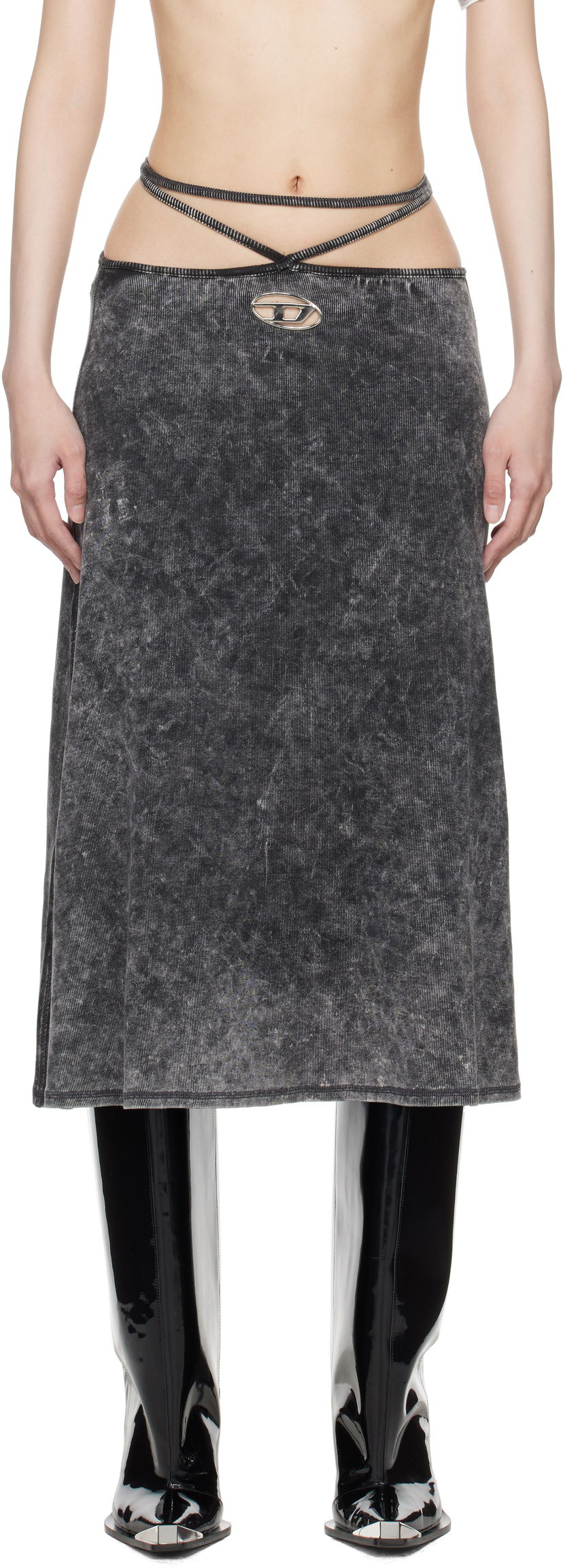 Спідниця Diesel O-Rossi Midi Skirt чорний | A14422 0KHAS O-ROSSI JUPE