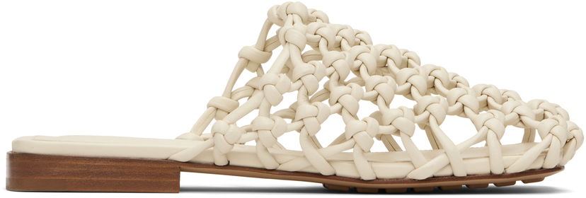 Кросівки та взуття Bottega Veneta Bottega Veneta Supple Lambskin Flat Sandals білий | 827669 V3H60