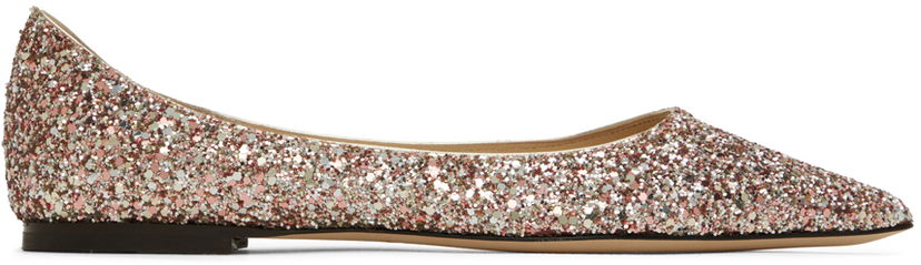 Кросівки та взуття Jimmy Choo Jimmy Choo Love Glitter Ballerina Flats Різнокольоровий | LOVE FLAT CGF