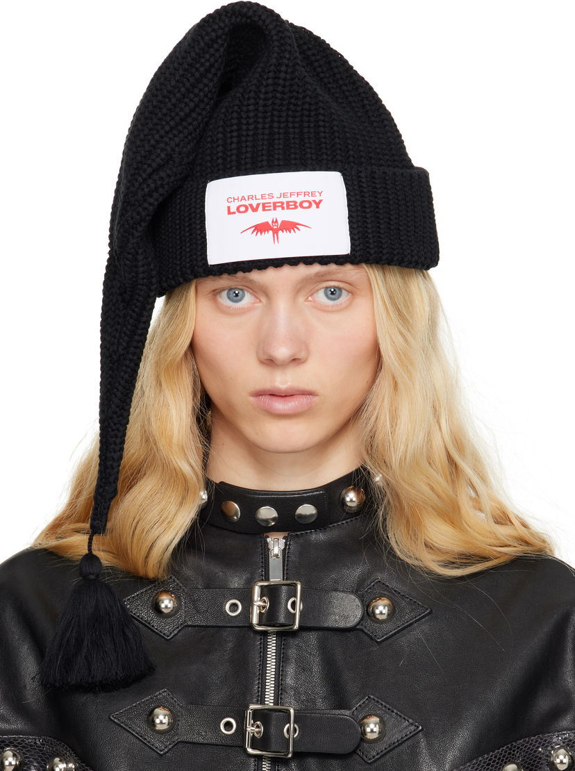 Шапка Charles Jeffrey Loverboy Charles Jeffrey LOVERBOY Sloppy Giuseppe Knit Beanie with Tassel чорний | 54131001