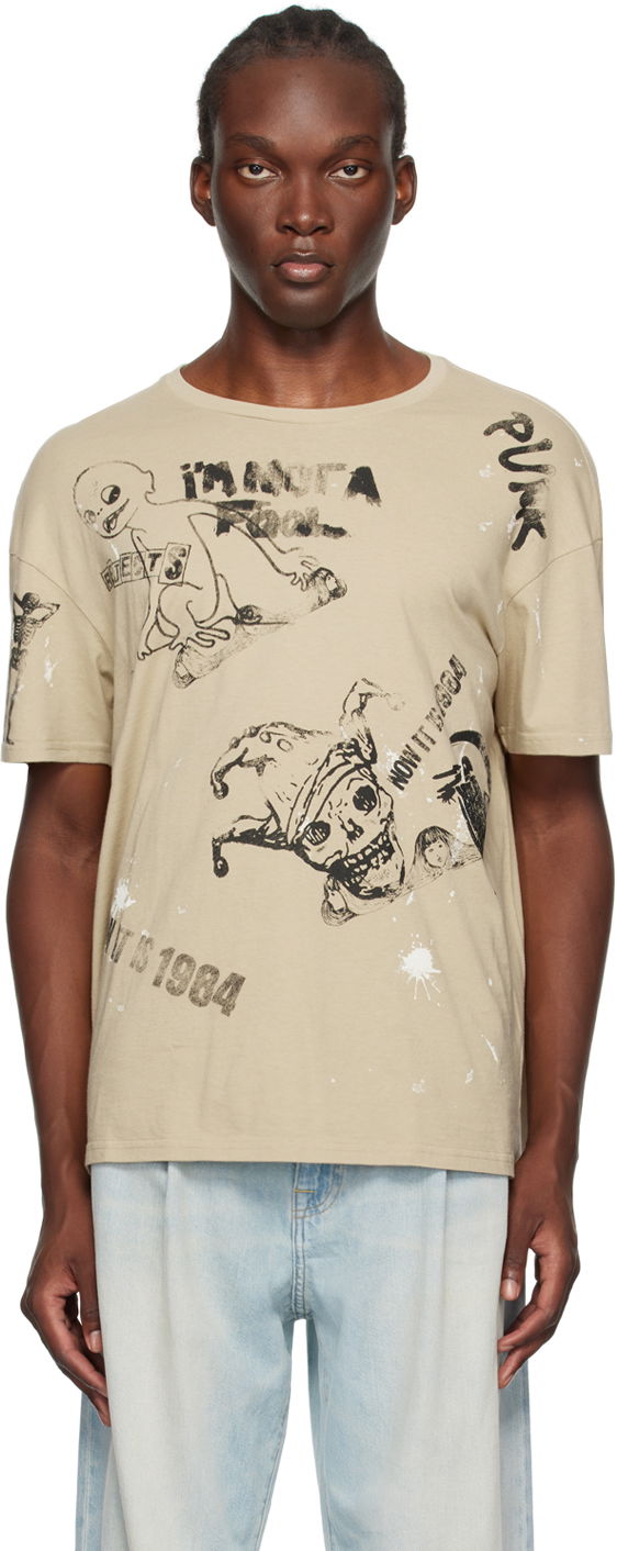 Футболка R13 R13 Relaxed Graphic T-Shirt бежевий | R13MK141-001UU
