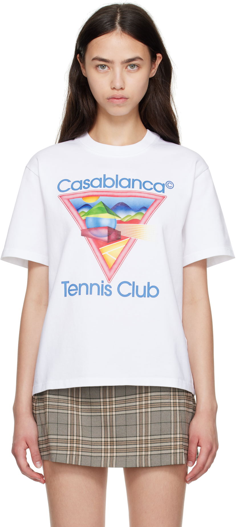 Футболка Casablanca Casablanca Tennis Club Graphic T-Shirt білий | WPF25-JTS-046-01