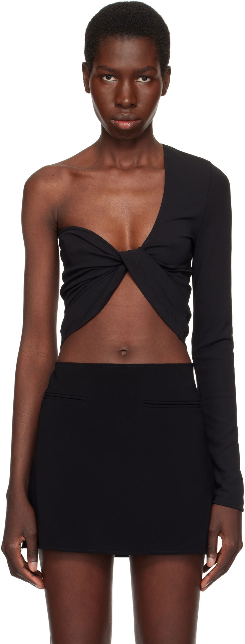 Безрукавка Courrèges Courrèges Twist Asymmetrical Cropped Top чорний | 225JTO412JS0220