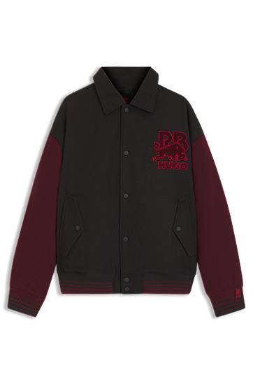 Куртка бомбер BOSS HUGO x RB regular-fit varsity-style jacket with bull graphics Різнокольоровий | 50549448, 0