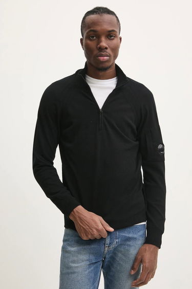 Cветр C.P. Company Lightweight Half-Zip Merino Wool Sweater чорний | 17CMKN193A005528A, 0