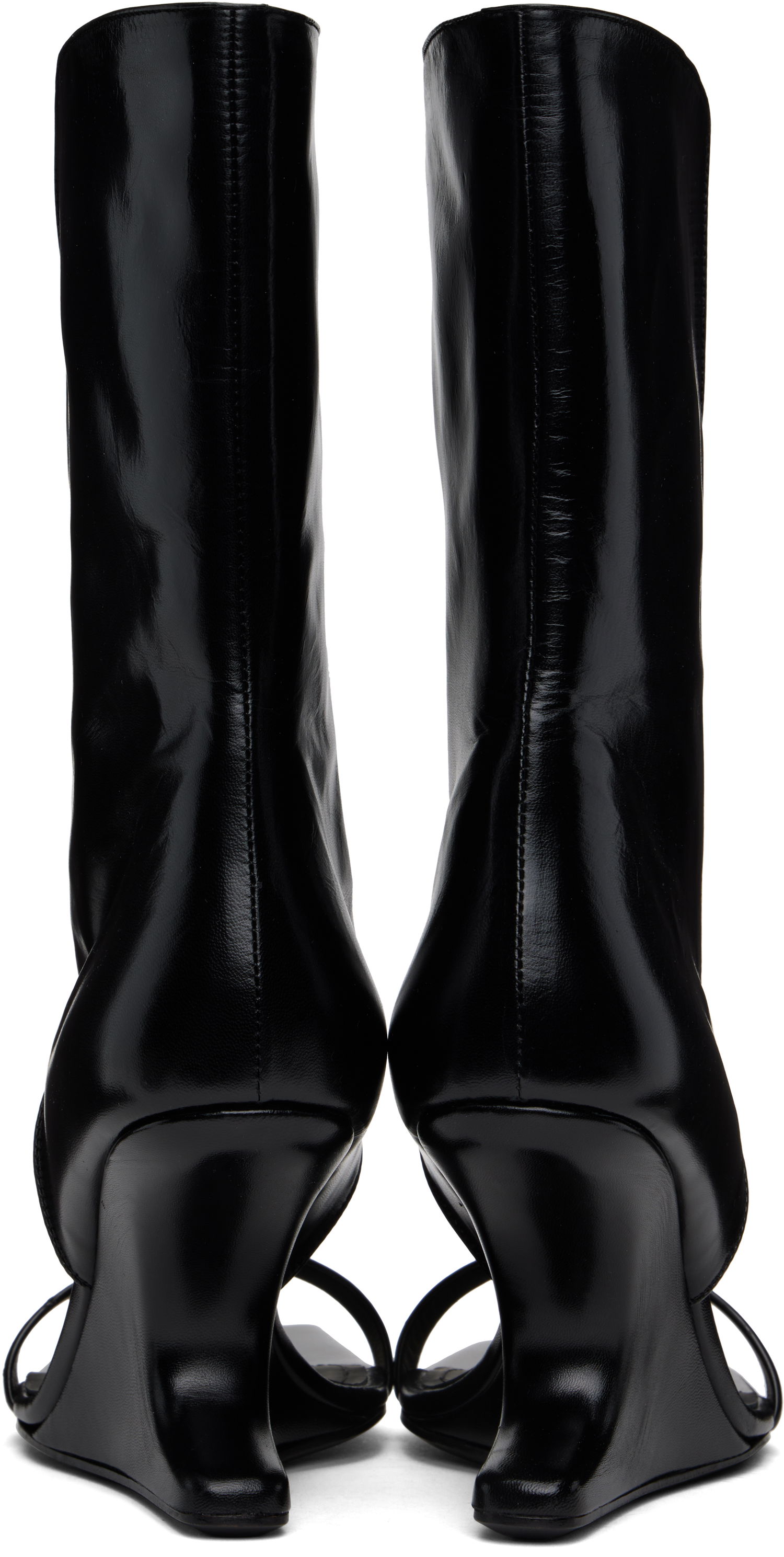 Кросівки та взуття Rick Owens Rick Owens Hollywood Winged Cantilever Heeled Sandals чорний | RP01E7853 LGT, 1