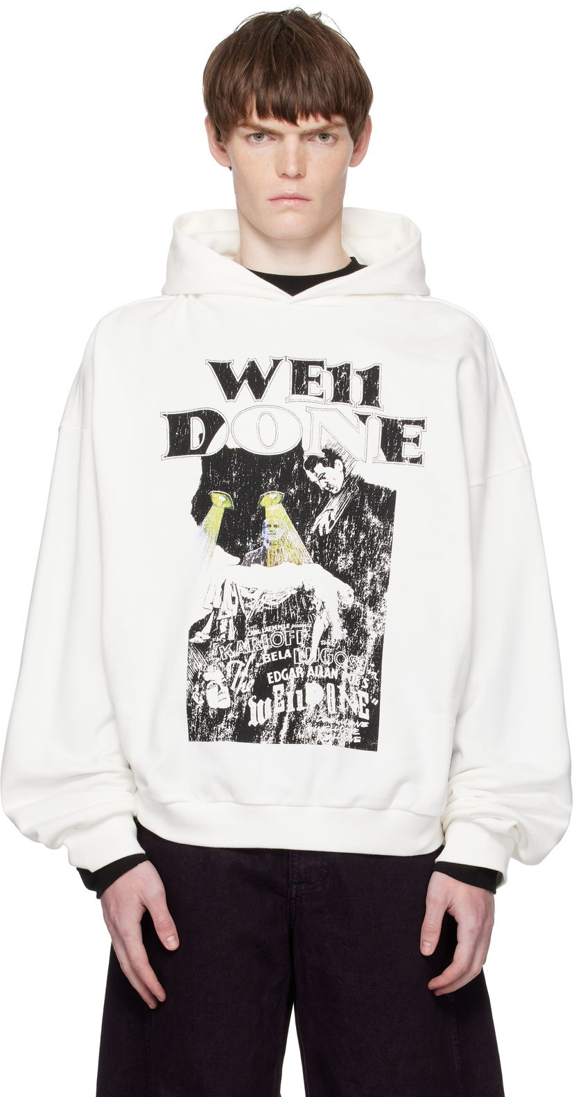 Світшоти We11done We11done Cat Poster Graphic Hoodie білий | WD-TH2-25-837-U-WH