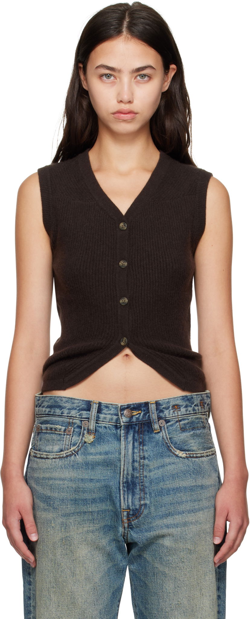 Жилет R13 R13 Ribbed Wrap Around Vest Коричневий | R13WY308-Y210A