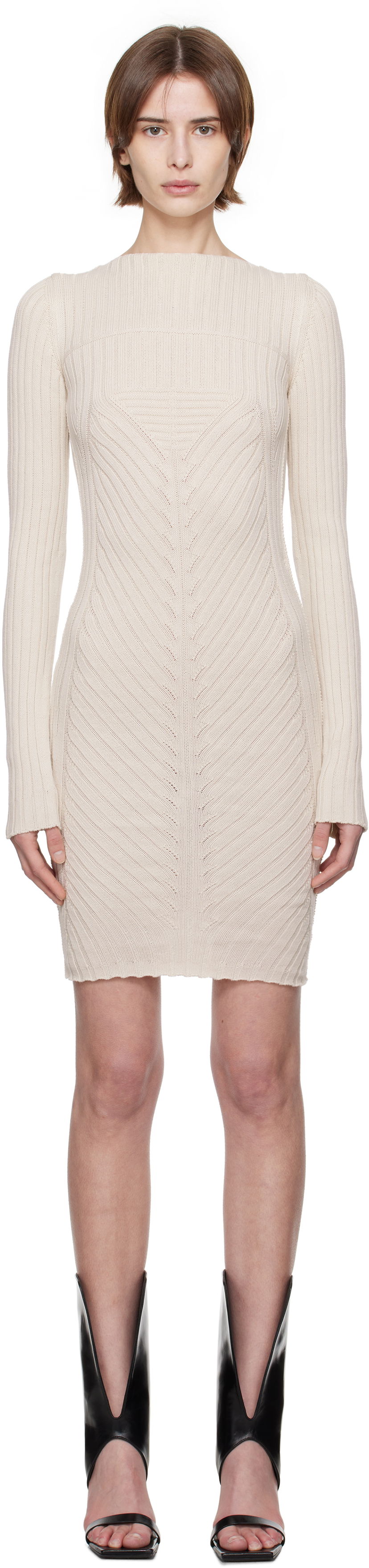 плаття Rick Owens Rick Owens Hollywood Knit Mini Dress бежевий | RP01E7651 KEC