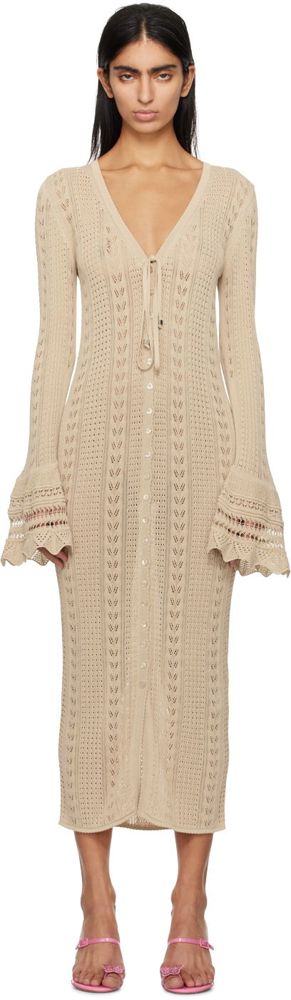плаття Blumarine Knit Midi Dress бежевий | P422A452A