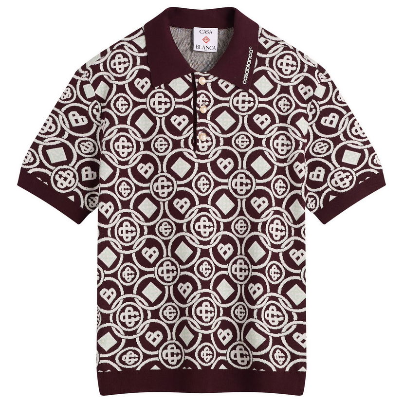 Сорочка поло Casablanca Casablanca Monogram Polo, Size Large Бордовий | M-AW25-KW-1092-01