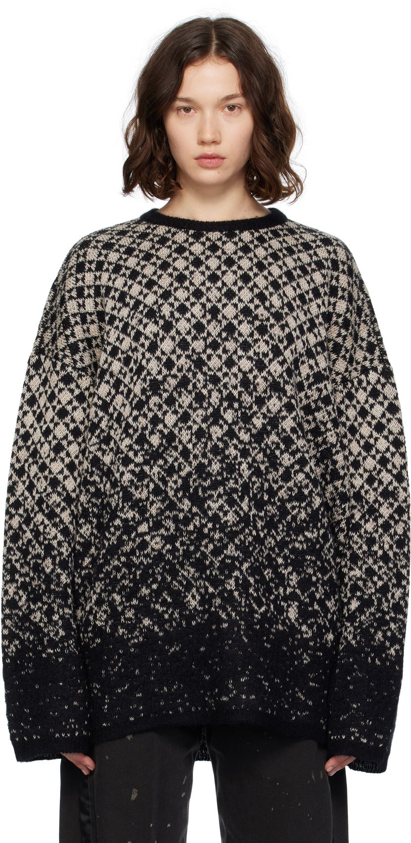 Cветр Maison Margiela MM6 Maison Margiela Wool & Mohair Dip Dye Sweater чорний | S52HL0051 M13136