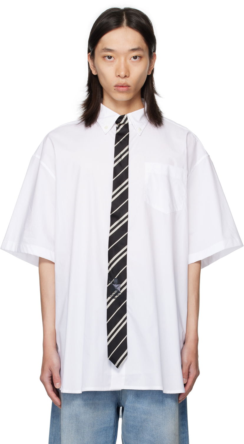Сорочка VETEMENTS Vetements Tie Short-Sleeve Shirt білий | UH76SH250W