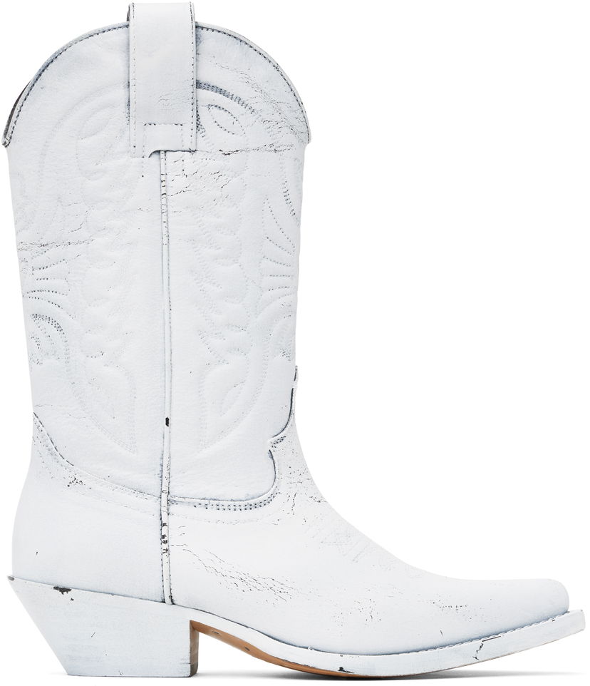 Пальто Maison Margiela MM6 Maison Margiela Painted Cowboy Boots білий | SH3WW0003 P8299