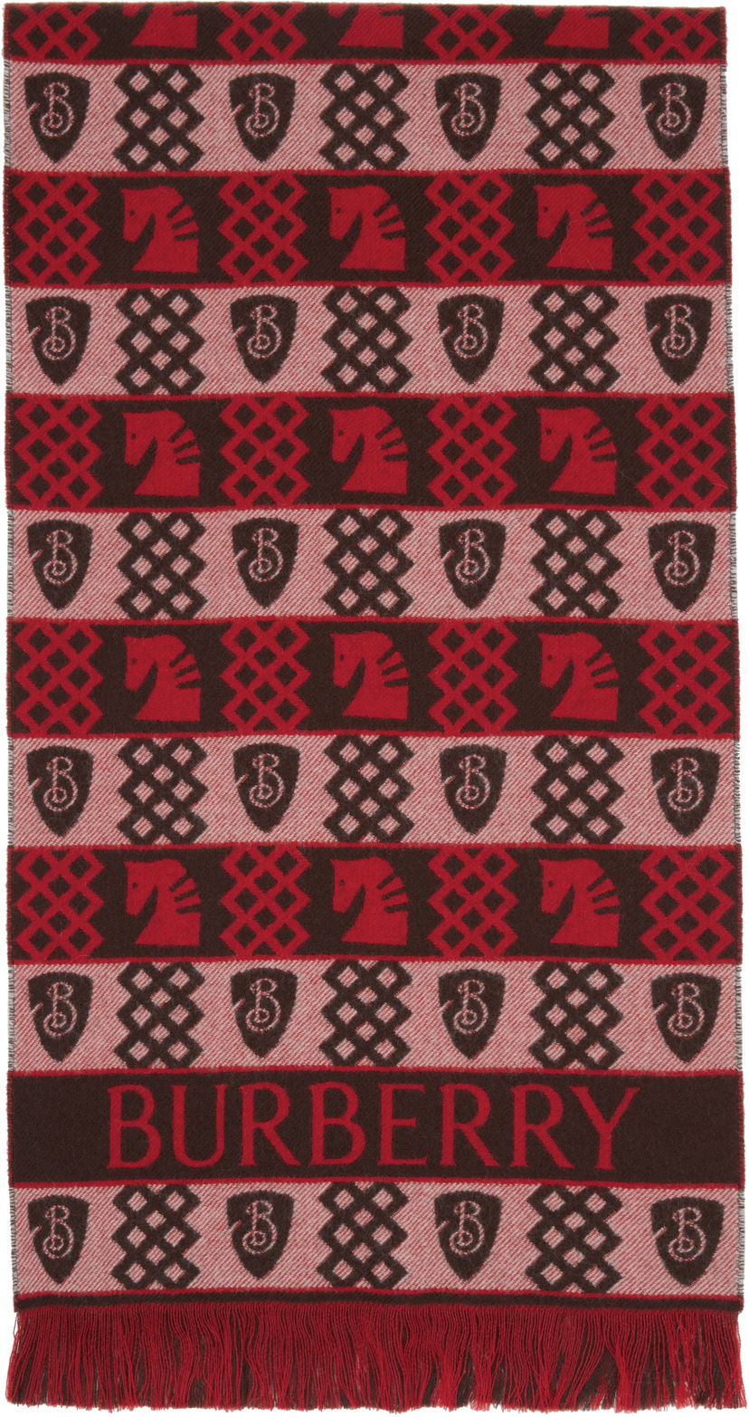 Шарф Burberry Burberry Chess Fair Isle Wool Scarf Червоний | 8115320