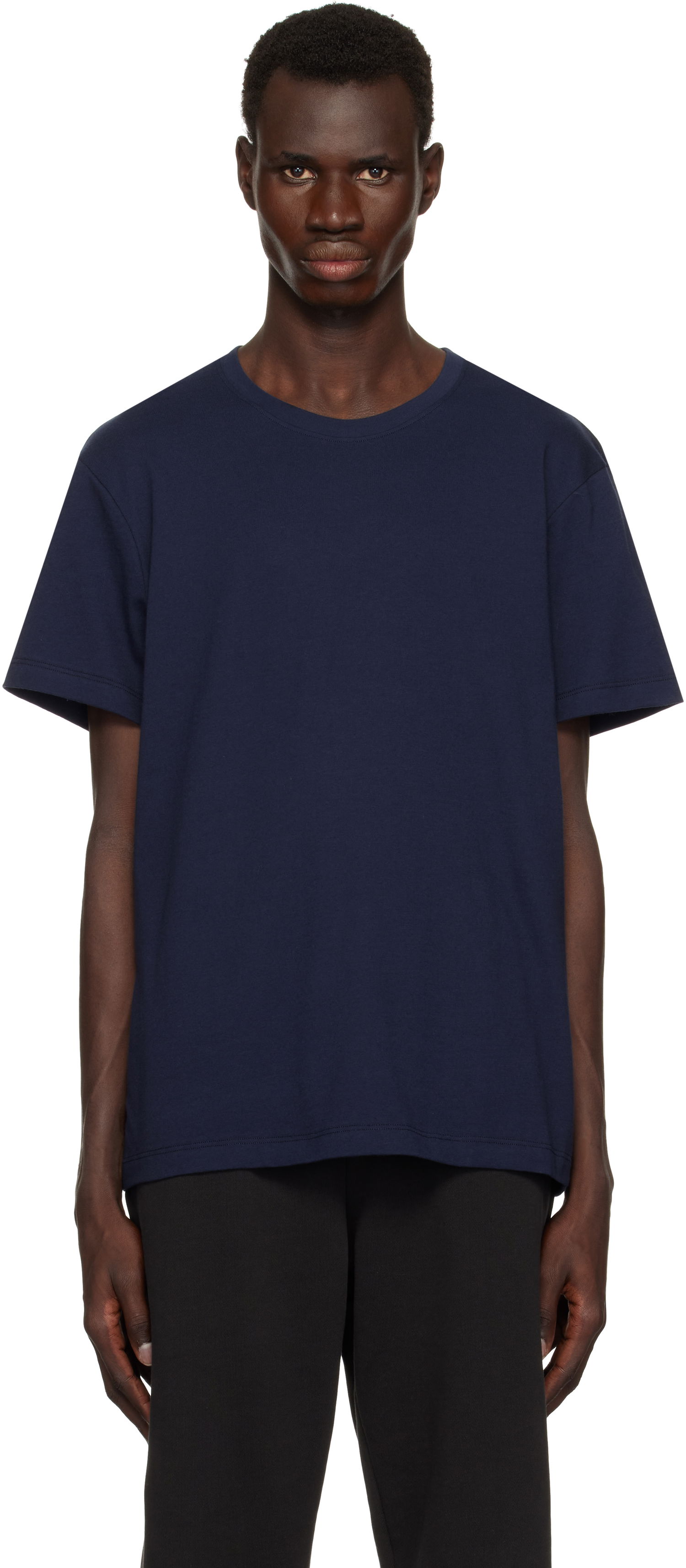 Футболка SKIMS SKIMS Cotton Classic T-Shirt темно-синій | TP-TSH-5701M-NAVY, 0