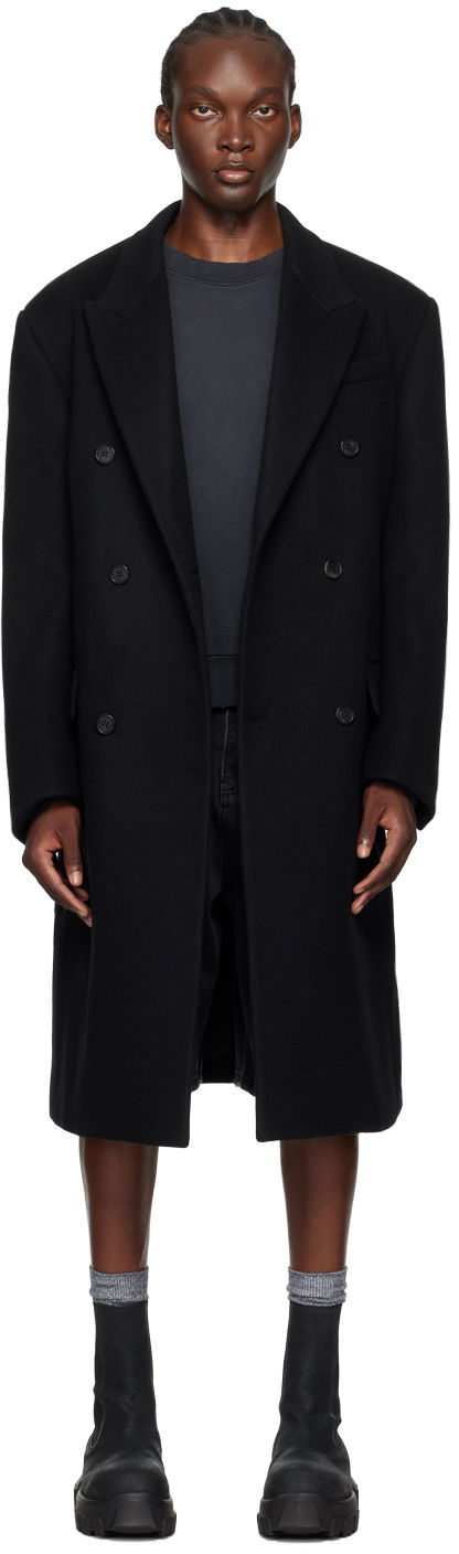 Пальто We11done Double-Breasted Wool Coat чорний | WD-CT2-24-068-M-BK