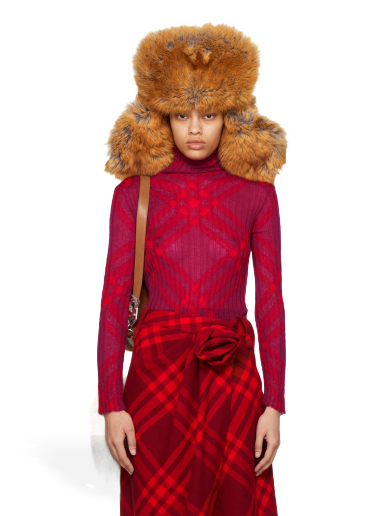 Cветр Burberry Check Turtleneck Рожевий | 8076508