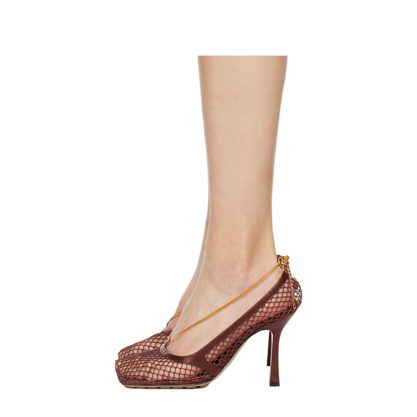 Кросівки та взуття Bottega Veneta Stretch Heeled Sandals "Burgundy" Бордовий | 578321 VBPS1