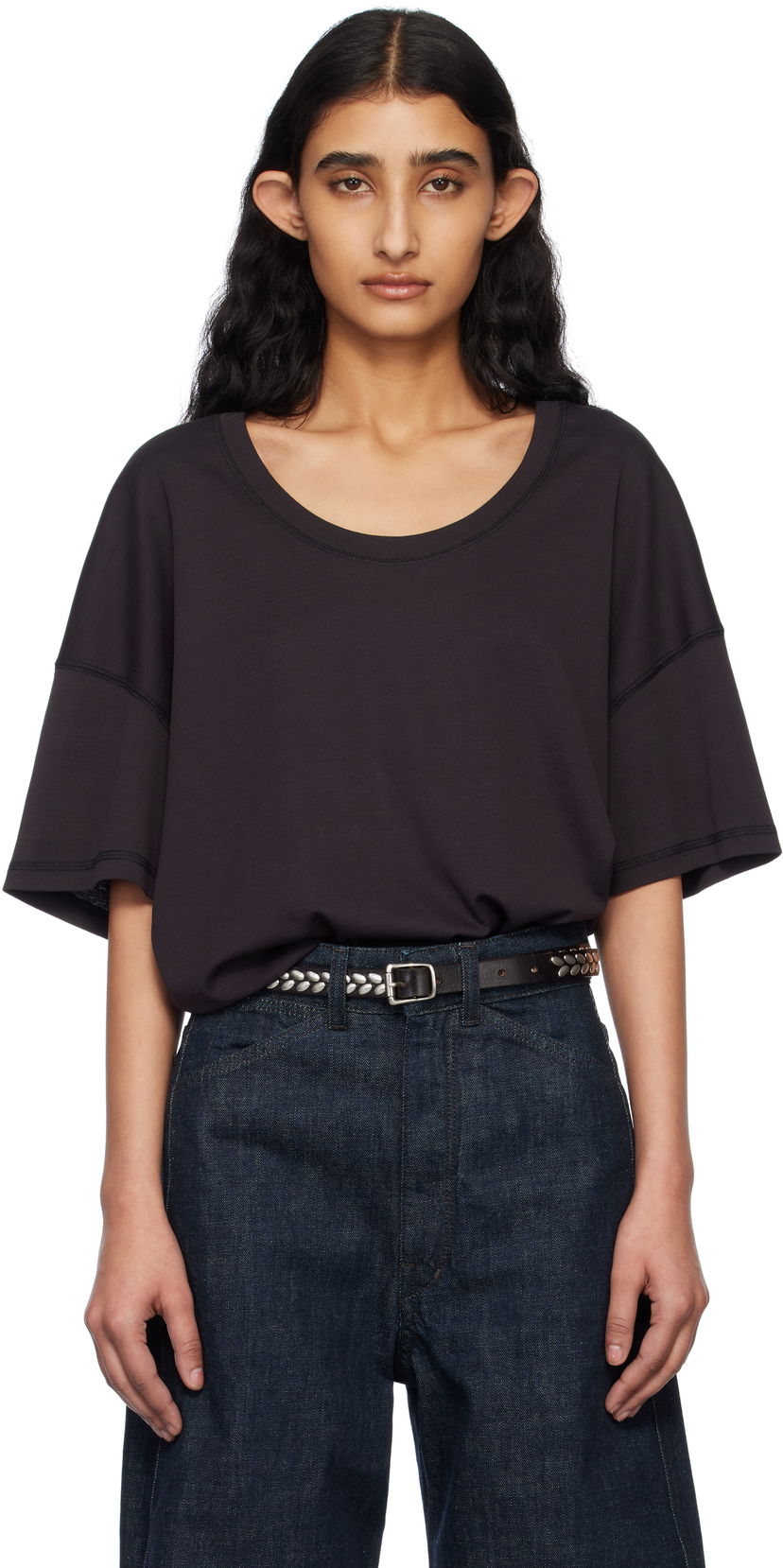 Футболка LEMAIRE Lemaire Rib Knit T-Shirt чорний | TO1146 LJ1016