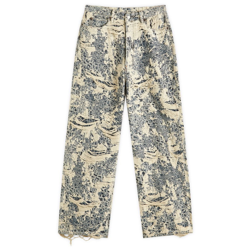 Джинси Acne Studios 1981 U Distressed Monogram Loose Fit Jeans, Size Large бежевий | C00080-863