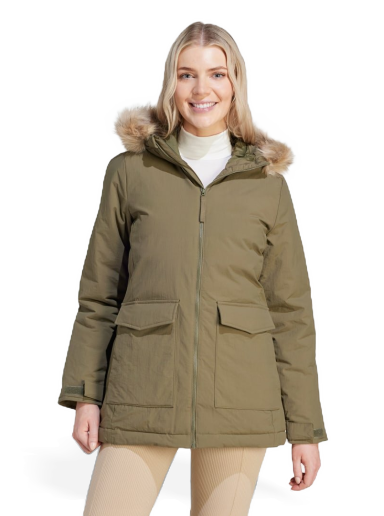 Парка adidas Performance Sportswear Parka Hooded Fur Зелений | IJ8259
