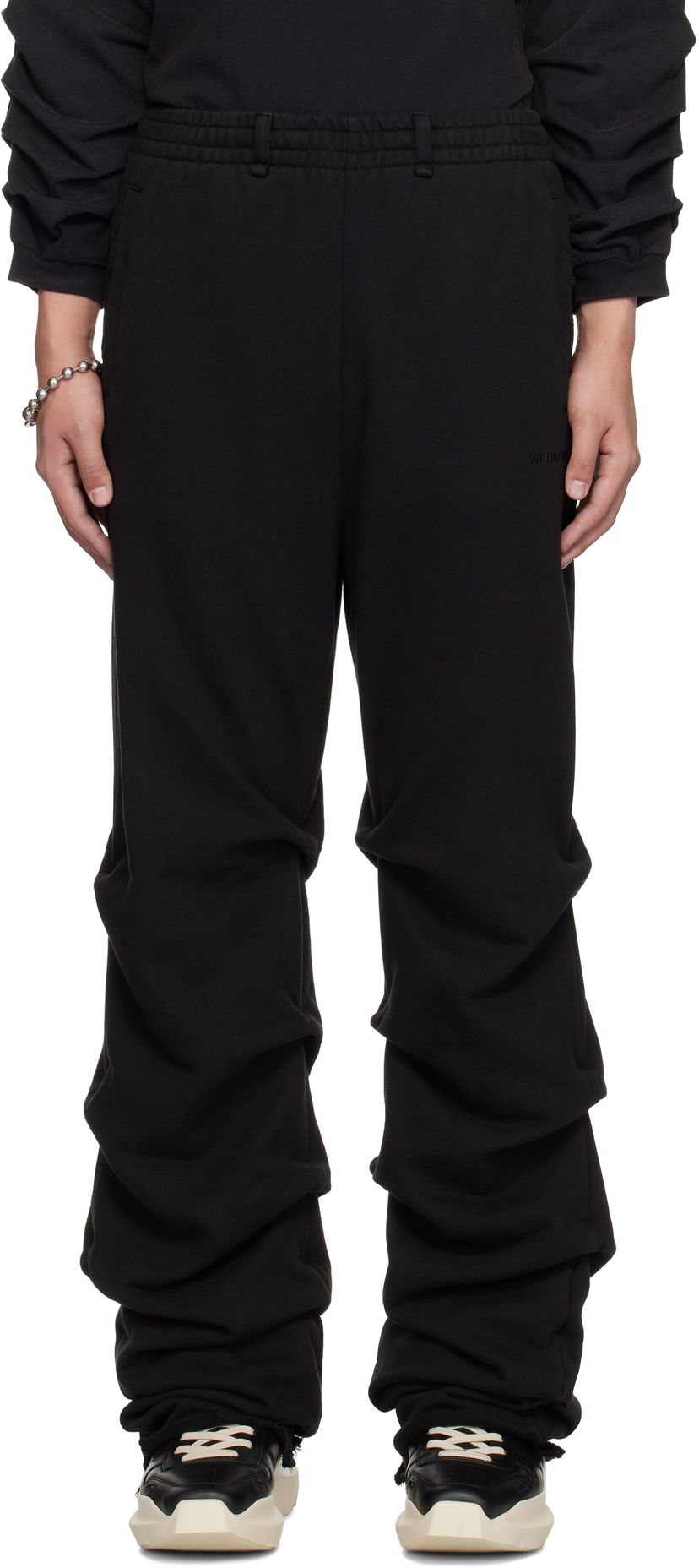 Спортивні штани We11done We11done Wrinkled Straight Jogger Sweatpants чорний | WD-TA0-25-724-U-BK