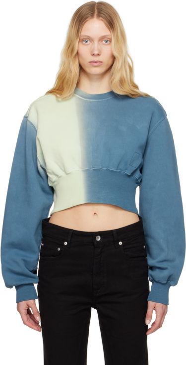 Cветр Rick Owens Rick Owens DRKSHDW Tatlin Cropped Gradient Sweatshirt Синій | DS01E3225 FDEG, 0