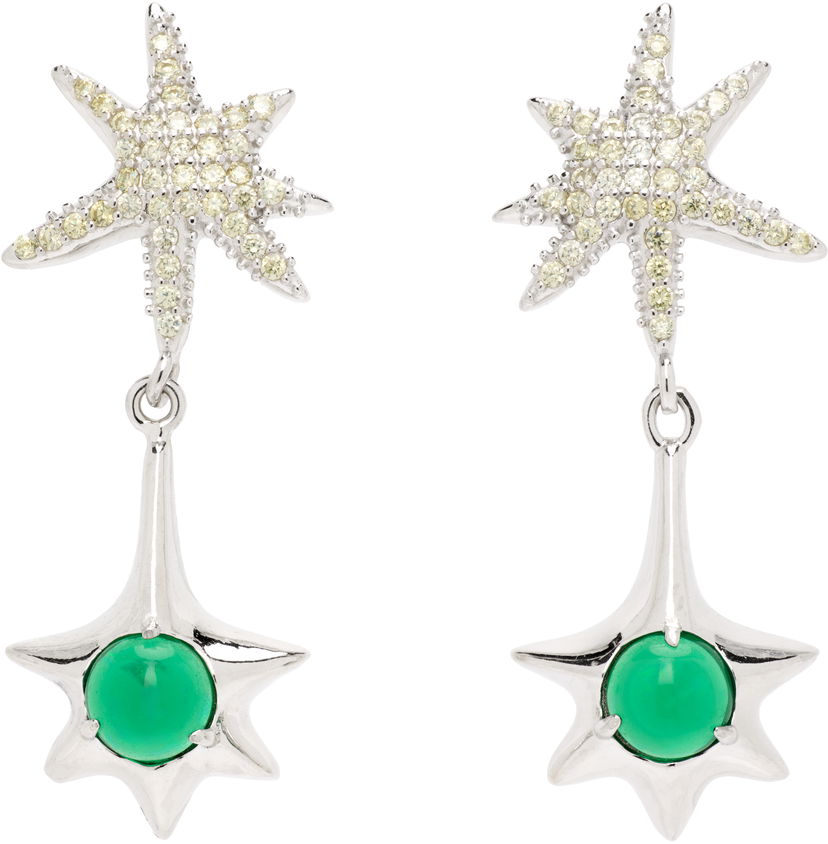 Сережки Collina Strada Collina Strada Star Drop Chrysoprase Earrings Зелений | XX1095