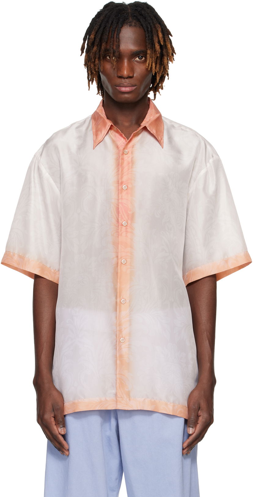 Сорочка Dries Van Noten Dries Van Noten Silk Dip Dye Shirt Помаранчевий | 251-020700-1201