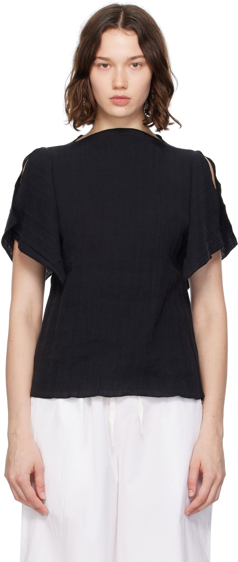 Футболка Baserange Baserange Folio Short Sleeve Top чорний | TOFO-LC-SU25