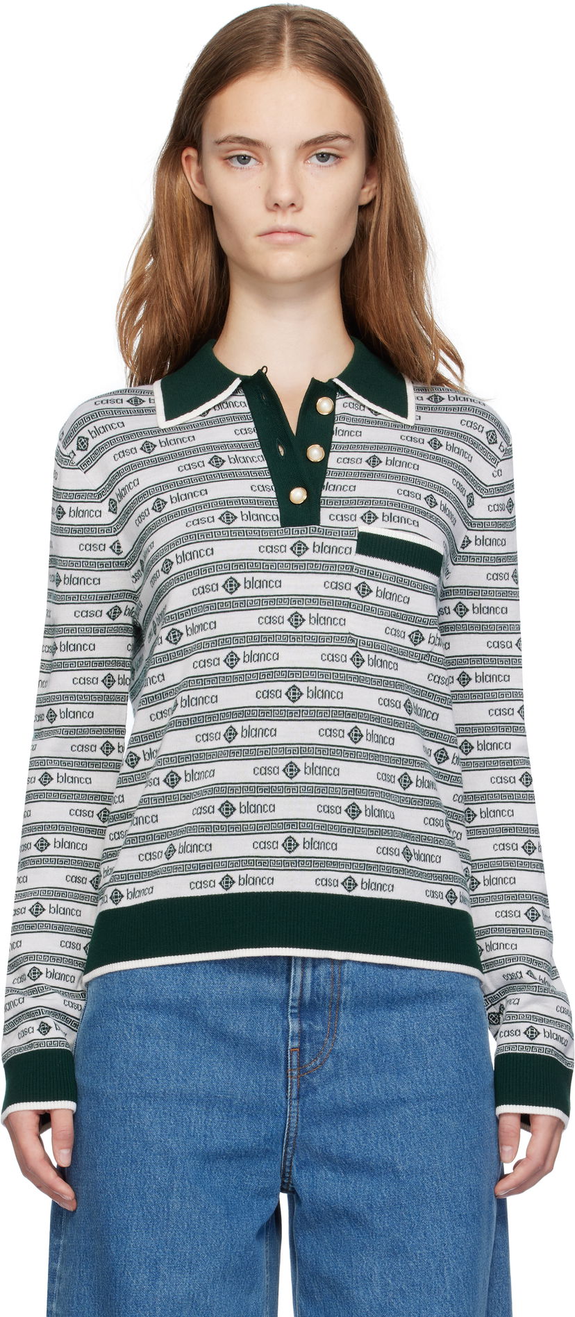 Сорочка поло Casablanca Logo Classic Polo Сірий | WF24-KW-801-01