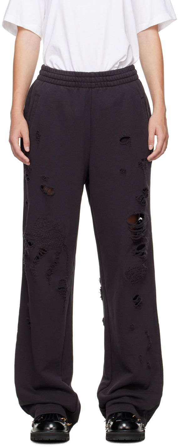 Спортивні штани We11done We11done Distressed Sweatpants чорний | WD-TA2-24-728-U-BK