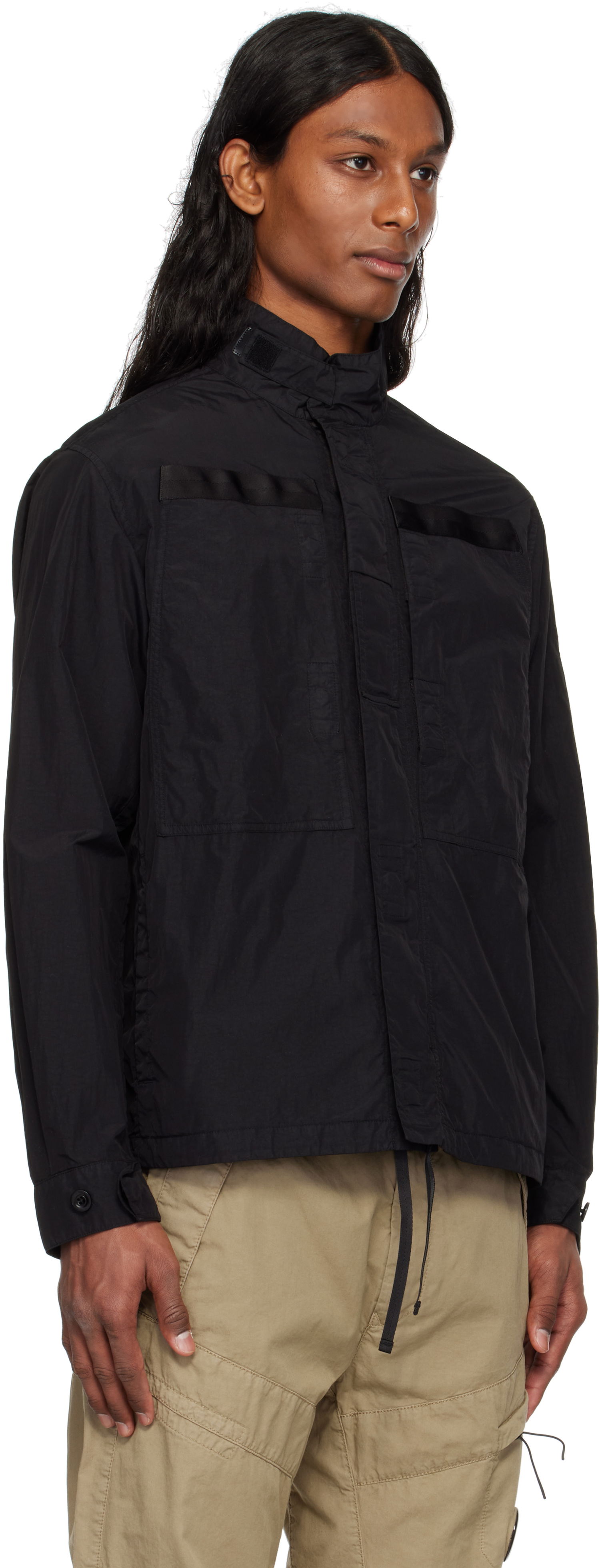 Вітровка C.P. Company C.P. Company Flatt Nylon Lens Overshirt чорний | 18CMOS081A-005991G, 1