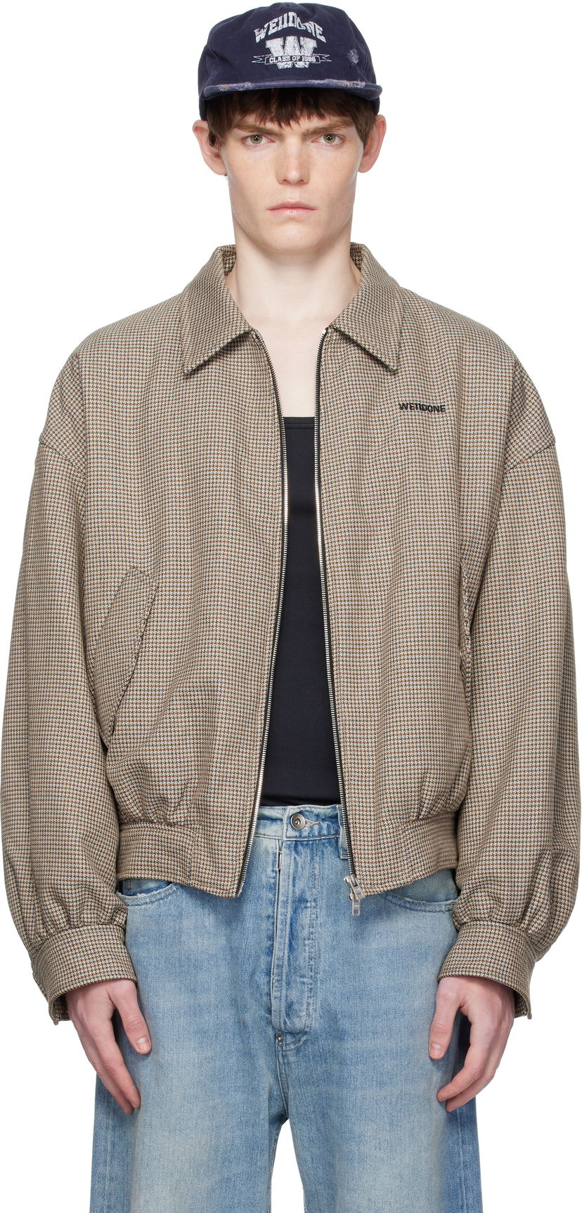Куртка бомбер We11done We11done Checkered Bomber Jacket Коричневий | WD-JK2-25-013-M-BG