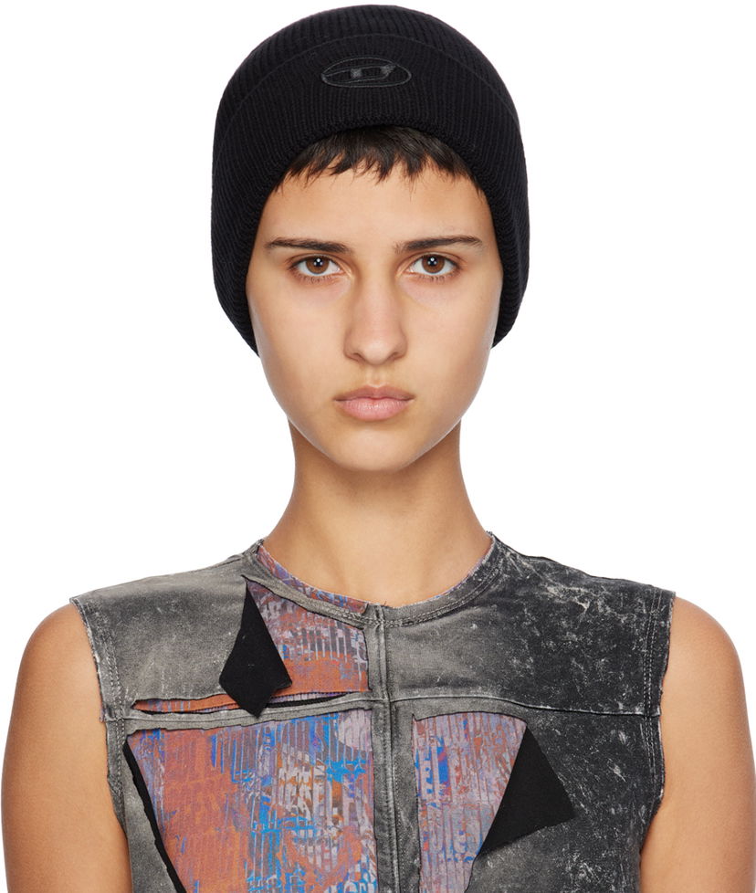 Шапка Diesel K-Coder-Fully Beanie чорний | A04092 0DAOB