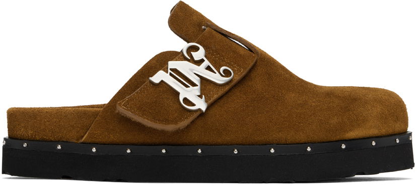 Аксесуари Palm Angels Palm Angels Studded 'PA' Mules Коричневий | PWIJ007R24LEA0026000
