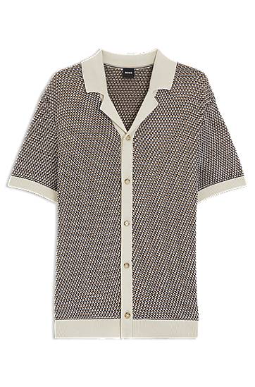 Cветр BOSS Regular-Fit Knitted Cotton Cardigan бежевий | 50543163