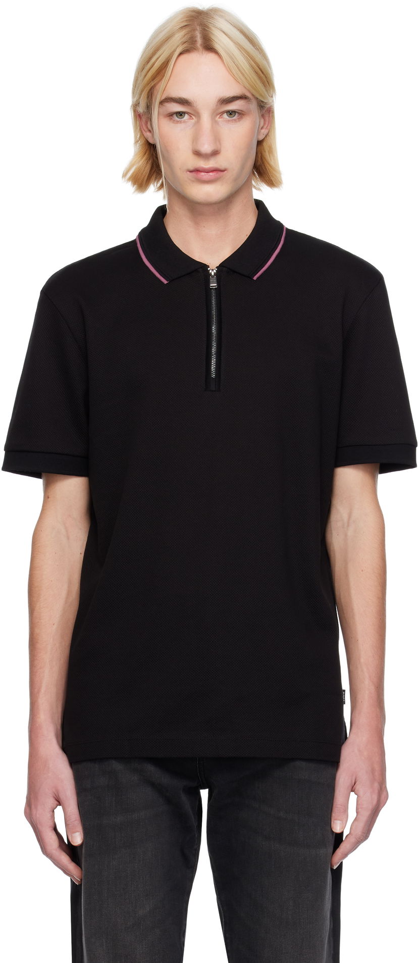 Сорочка поло BOSS Zip Placket Polo чорний | 50532612