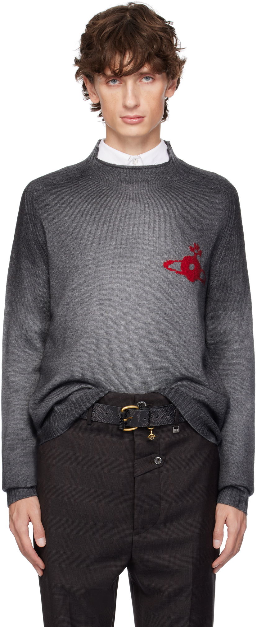 Cветр Vivienne Westwood Sweater Crewneck Сірий | 27010023-Y002U-