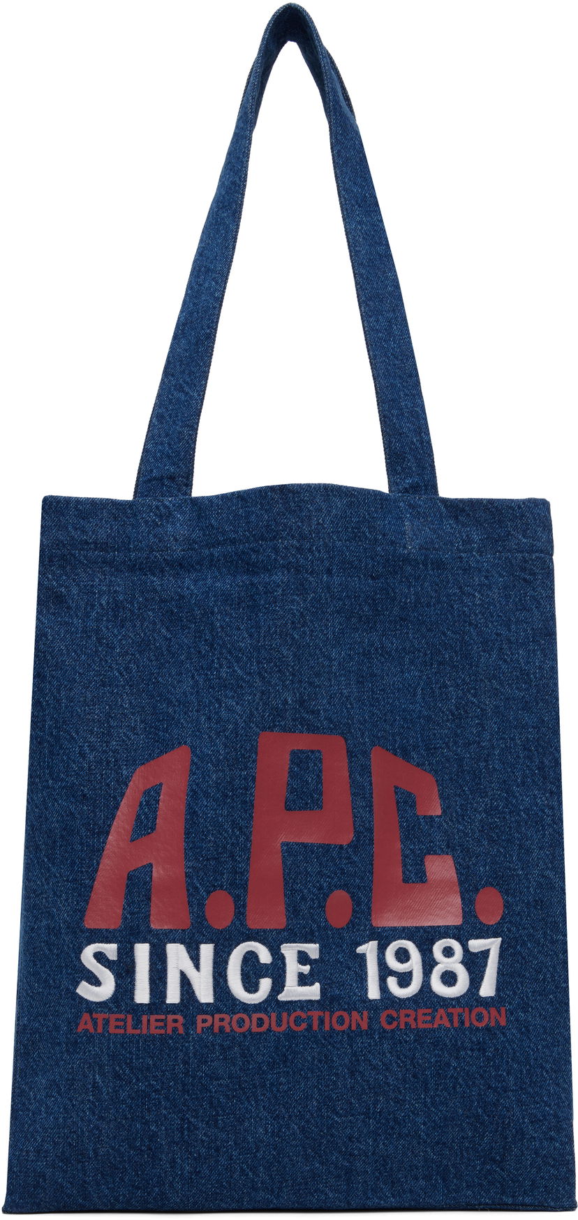 сумка-тоут A.P.C. A.P.C. Lou Carpenter Denim Tote Bag Синій | COHTD-M61990