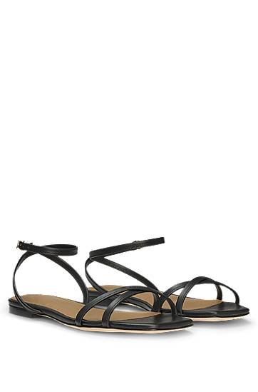 Аксесуари BOSS Double B Leather Crisscross Sandals чорний | 50542217