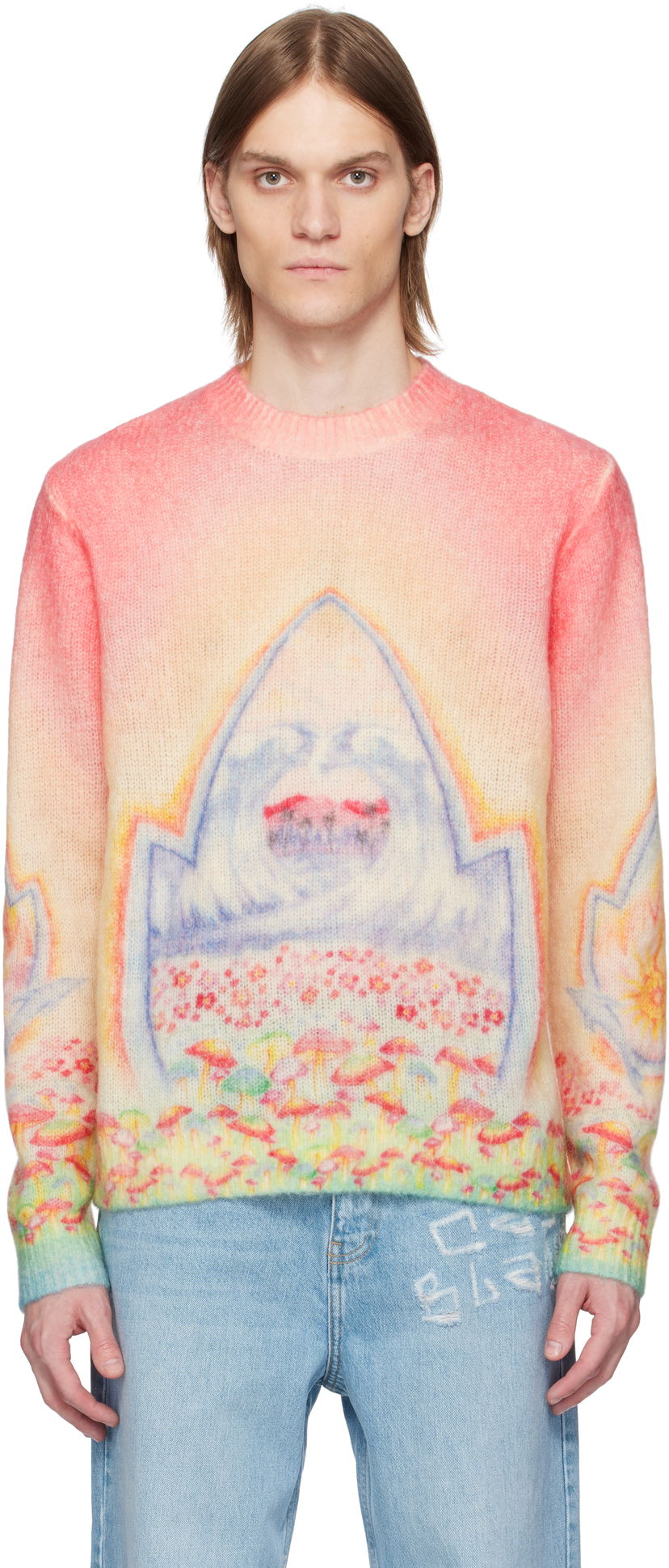 Cветр Casablanca Casablanca Psychedelic Nirvana Knit Sweater Рожевий | MS25-KW-922-01
