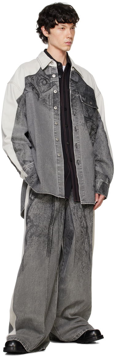 Сорочка Feng Chen Wang Feng Chen Wang Printed Denim Jacket Сірий | FUF18JK04B, 3