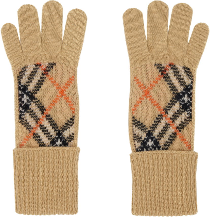 Рукавички Burberry Cashmere Blend Gloves бежевий | 8098890