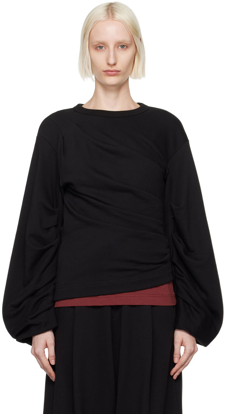 Світшоти Dries Van Noten Pleated Sweatshirt чорний | 242-011160-9610