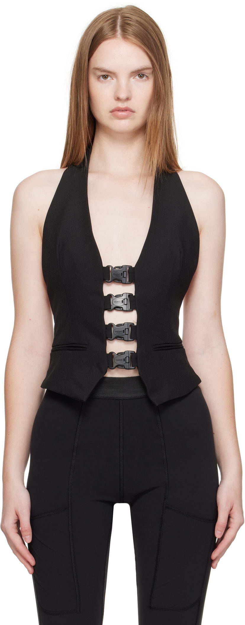 Безрукавка Coperni Coperni Multi Buckle Halter Top чорний | COPT35F3004