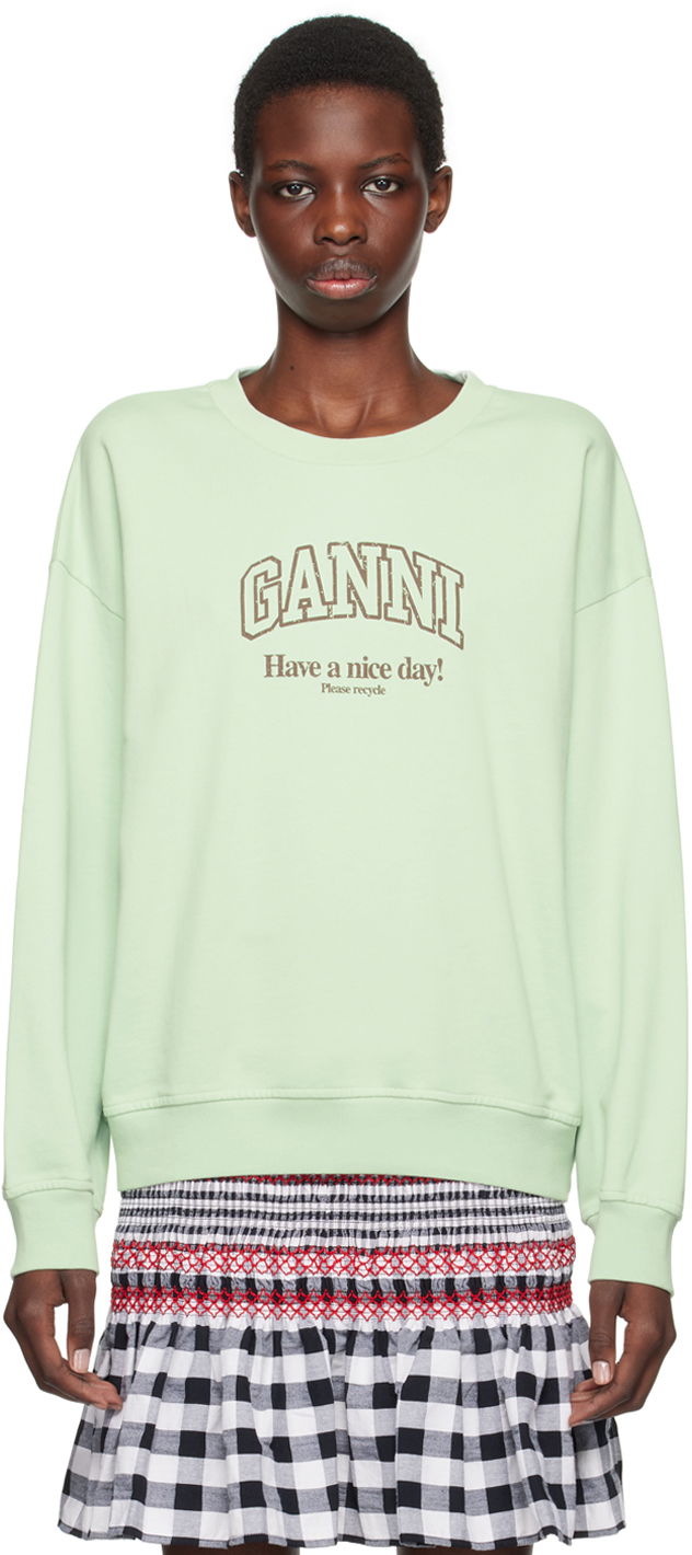 Футболка GANNI Green Isoli Sweatshirt Синій | T3945