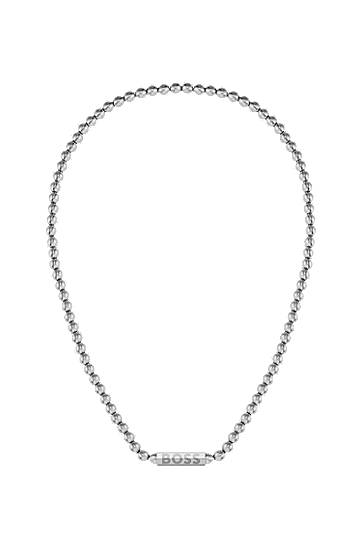 Кольє BOSS BOSS Beaded Necklace with Octagonal Closure Металік | 1580656